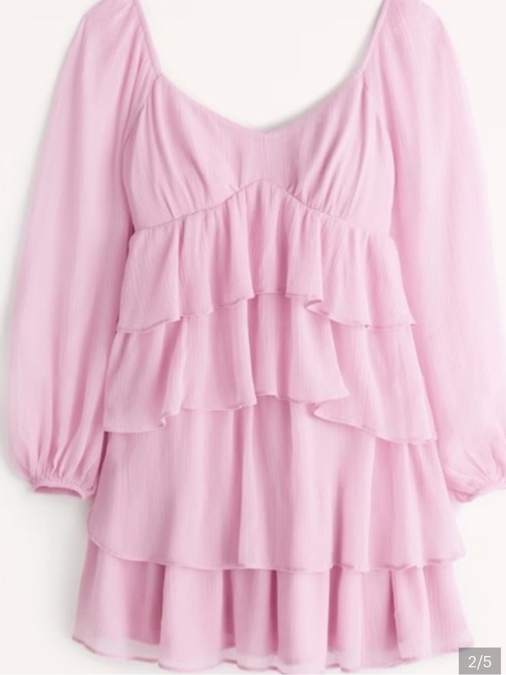Abercrombie & Fitch Light Pink Ruffle Tiered Mini Dress